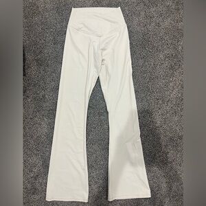 Cream Athletic Crossover Flare Leggings